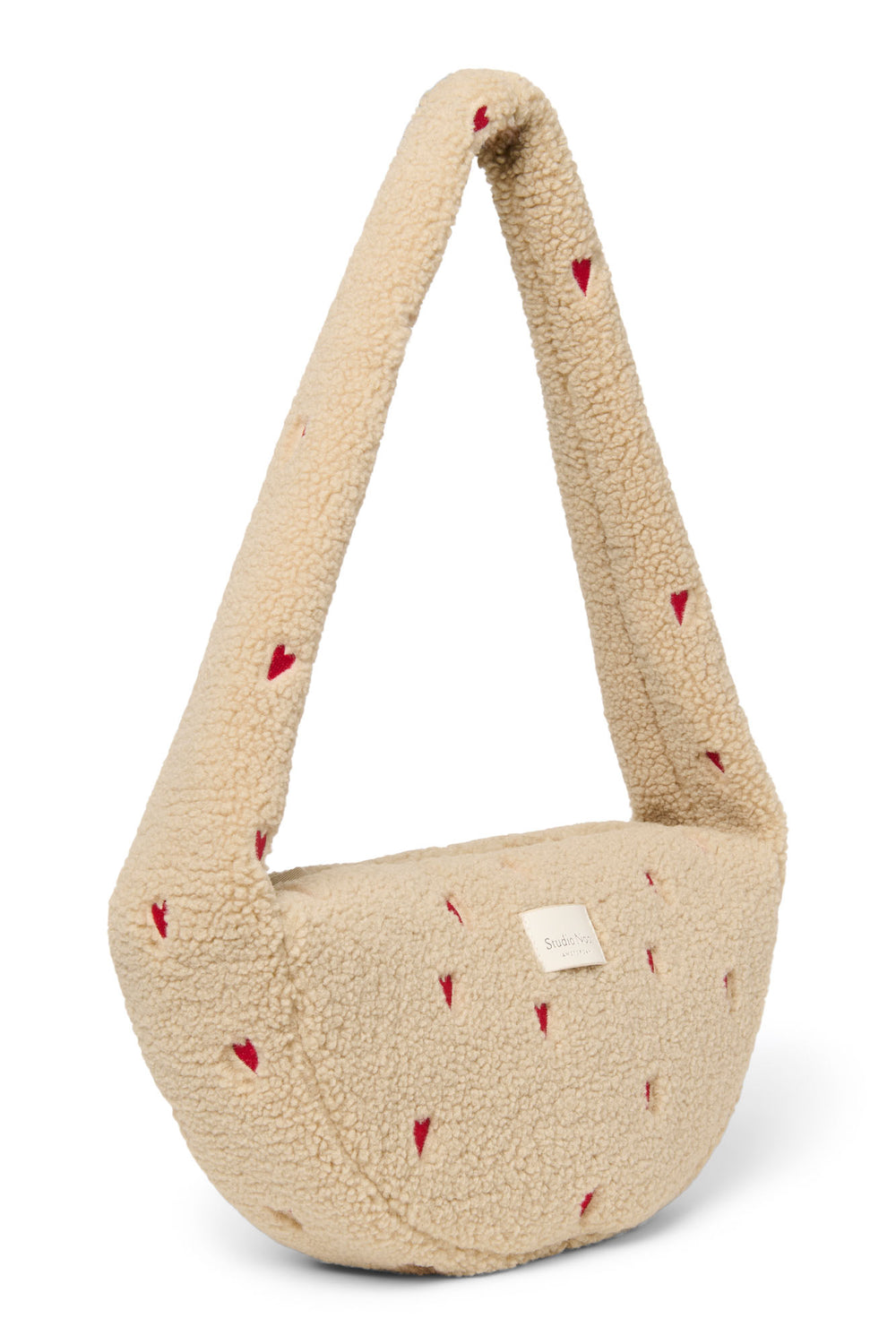 Ecru Hearts Teddy Mini-Umhängetasche