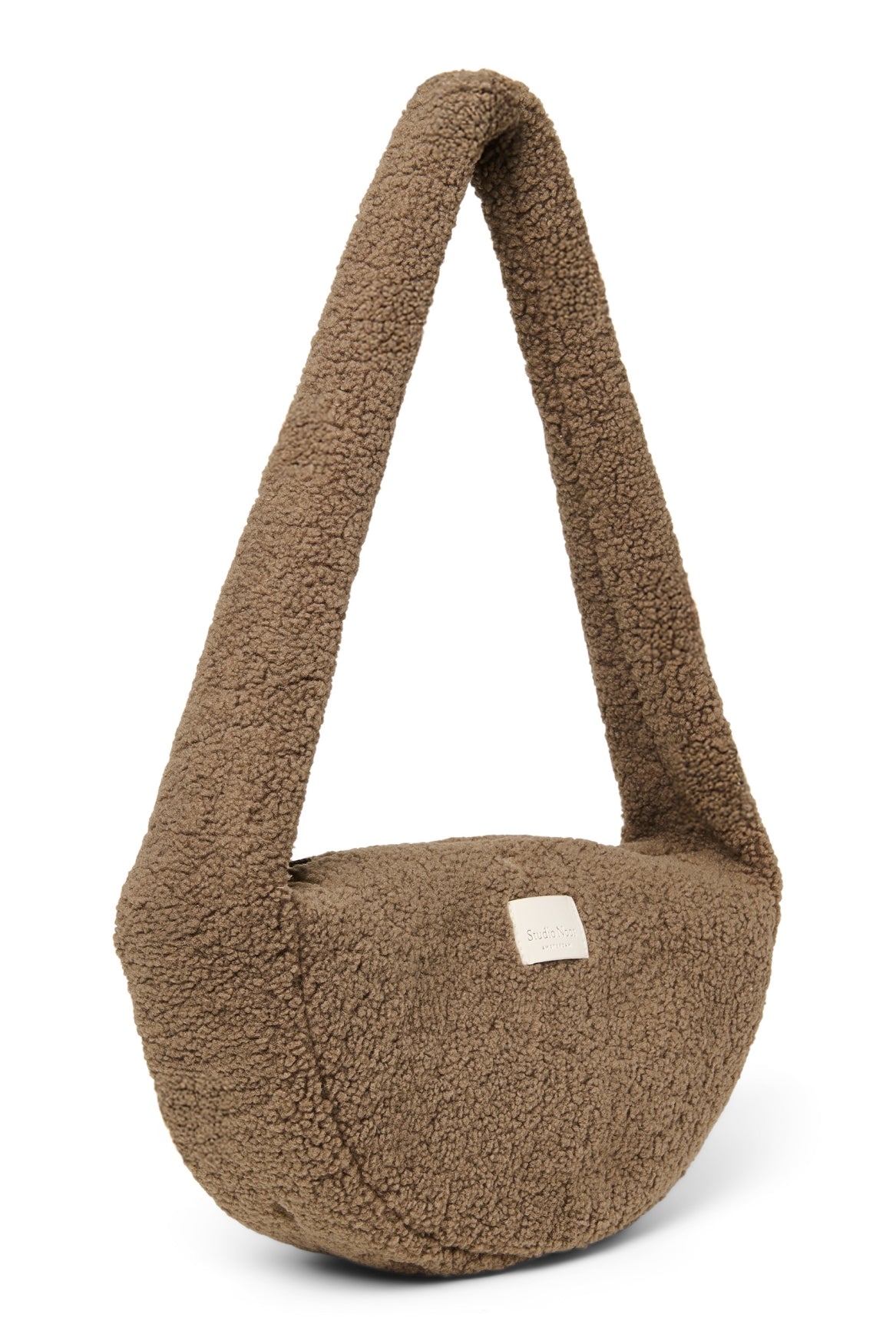 Braune Teddy Mini-Umhängetasche