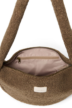 Braune Teddy Mini-Umhängetasche