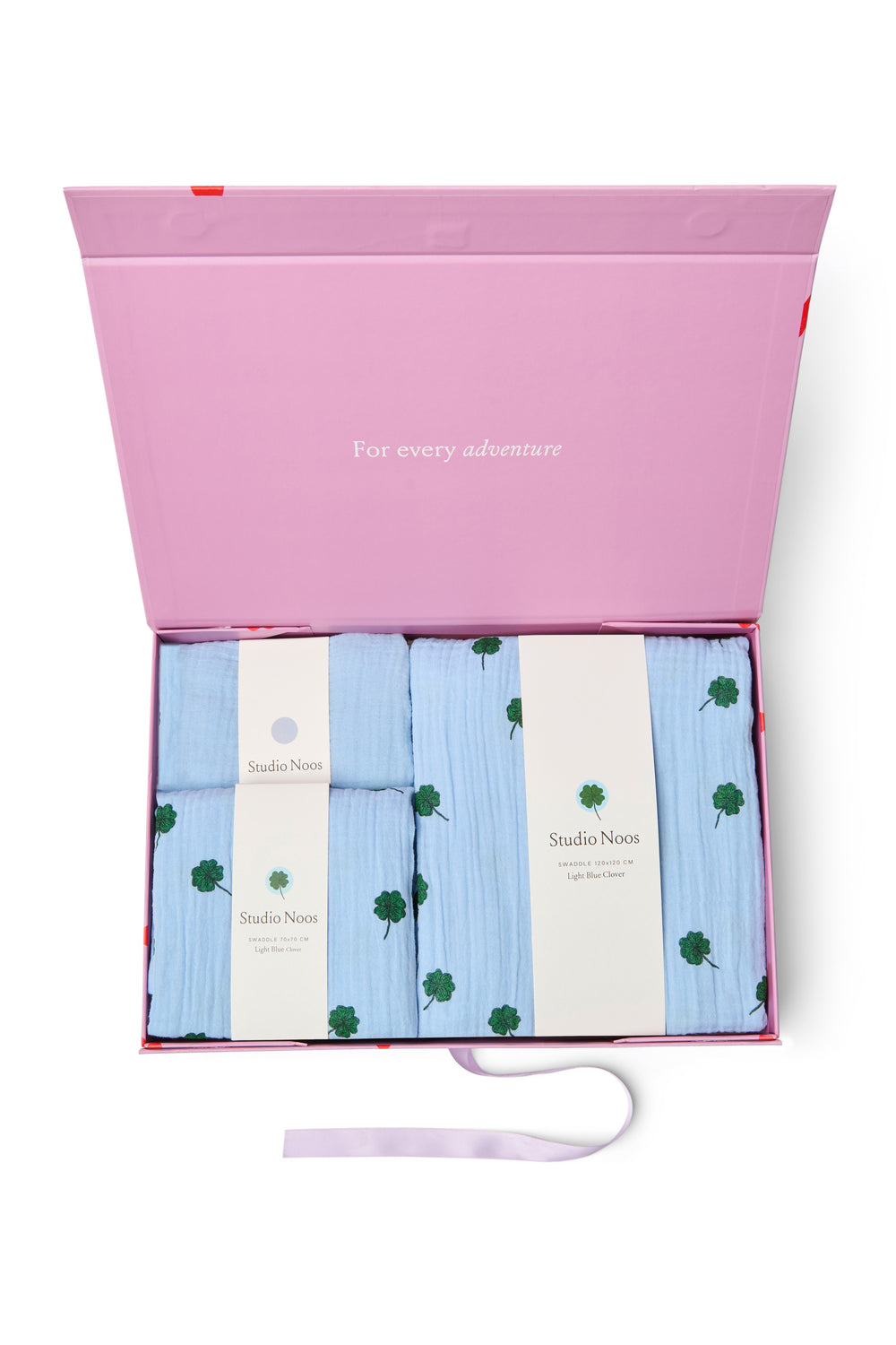 Swaddle Gift Set | Light Blue Clover