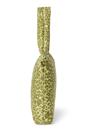 Green Leopard Cotton-Wickeltasche