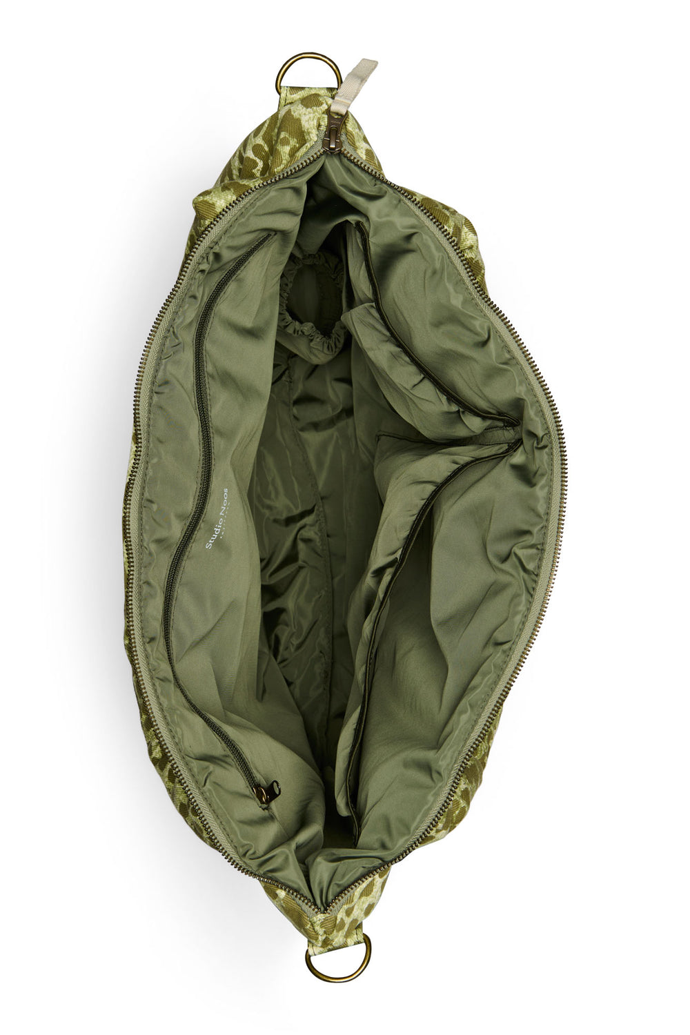 Green Leopard Cotton-Wickeltasche