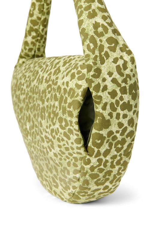 Green Leopard Cotton-Umhängetasche