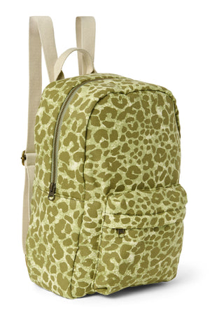 Green Leopard Cotton Midi-Rucksack