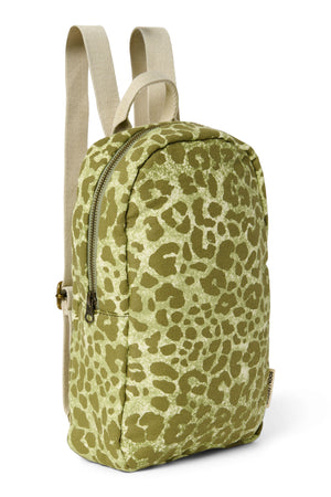 Green Leopard Cotton Mini-Rucksack
