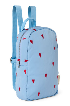 Hellblauer Hearts Puffy Mini-Rucksack