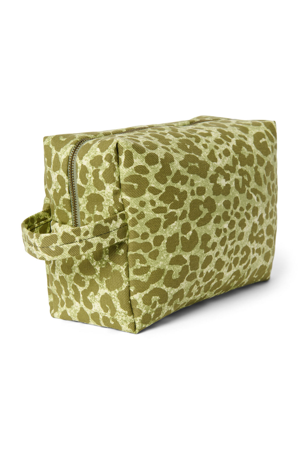 Green Leopard Cotton-Kosmetiktasche