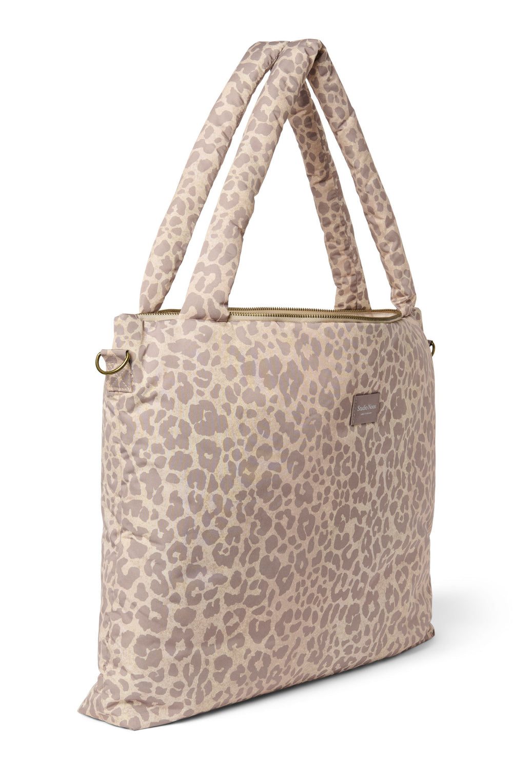 Puffy-Wickeltasche | Beige Leopard