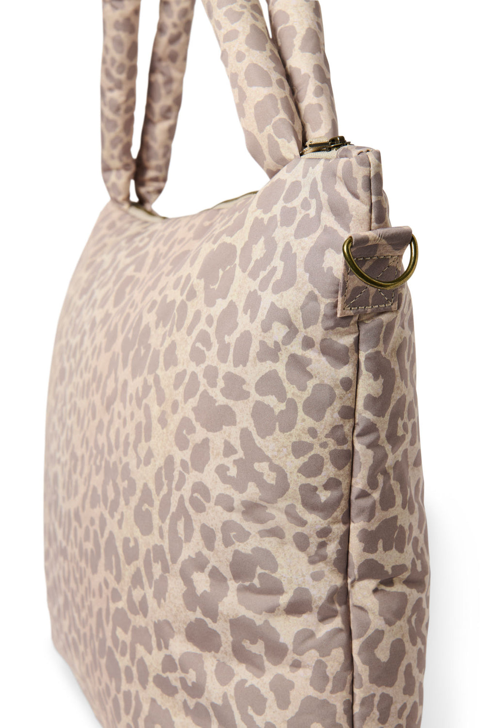 Puffy-Wickeltasche | Beige Leopard