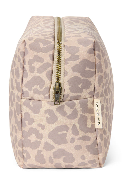 Puffy-Kosmetiktasche | Beige Leopard