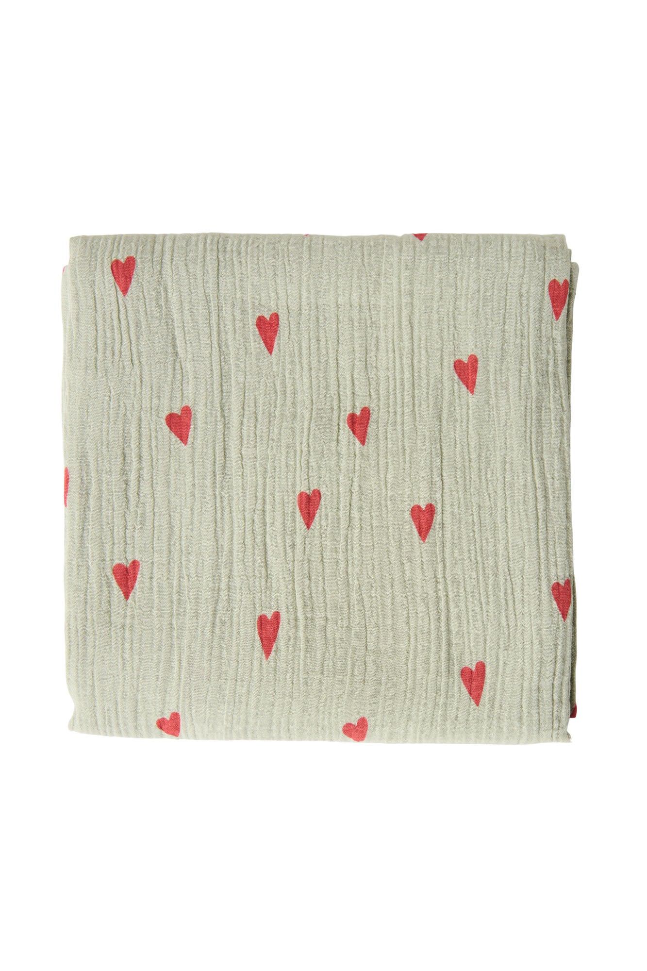 Große Wickeldecke mit grünem Hearts-Print