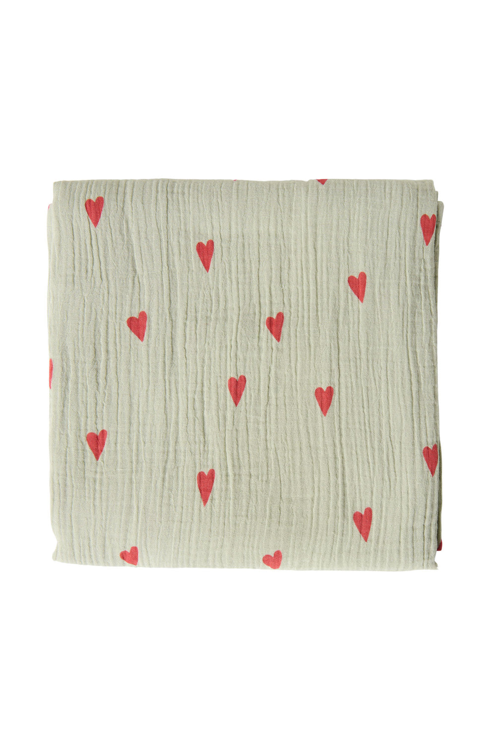 Große Wickeldecke mit grünem Hearts-Print
