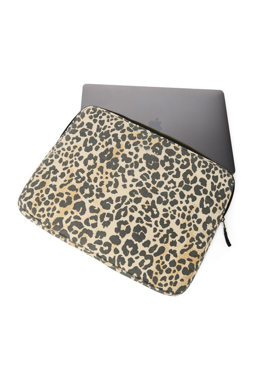 Soft Cotton-Laptophülle 15 Inch | Leopard