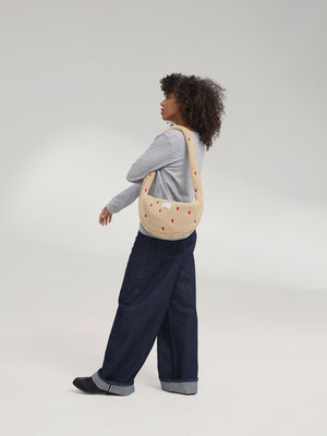 Ecru Hearts Teddy Mini-Umhängetasche