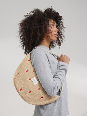 Teddy Adult-Gürteltasche | Ecru Hearts