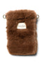 Faux Fur Telefon-Tasche | Braune