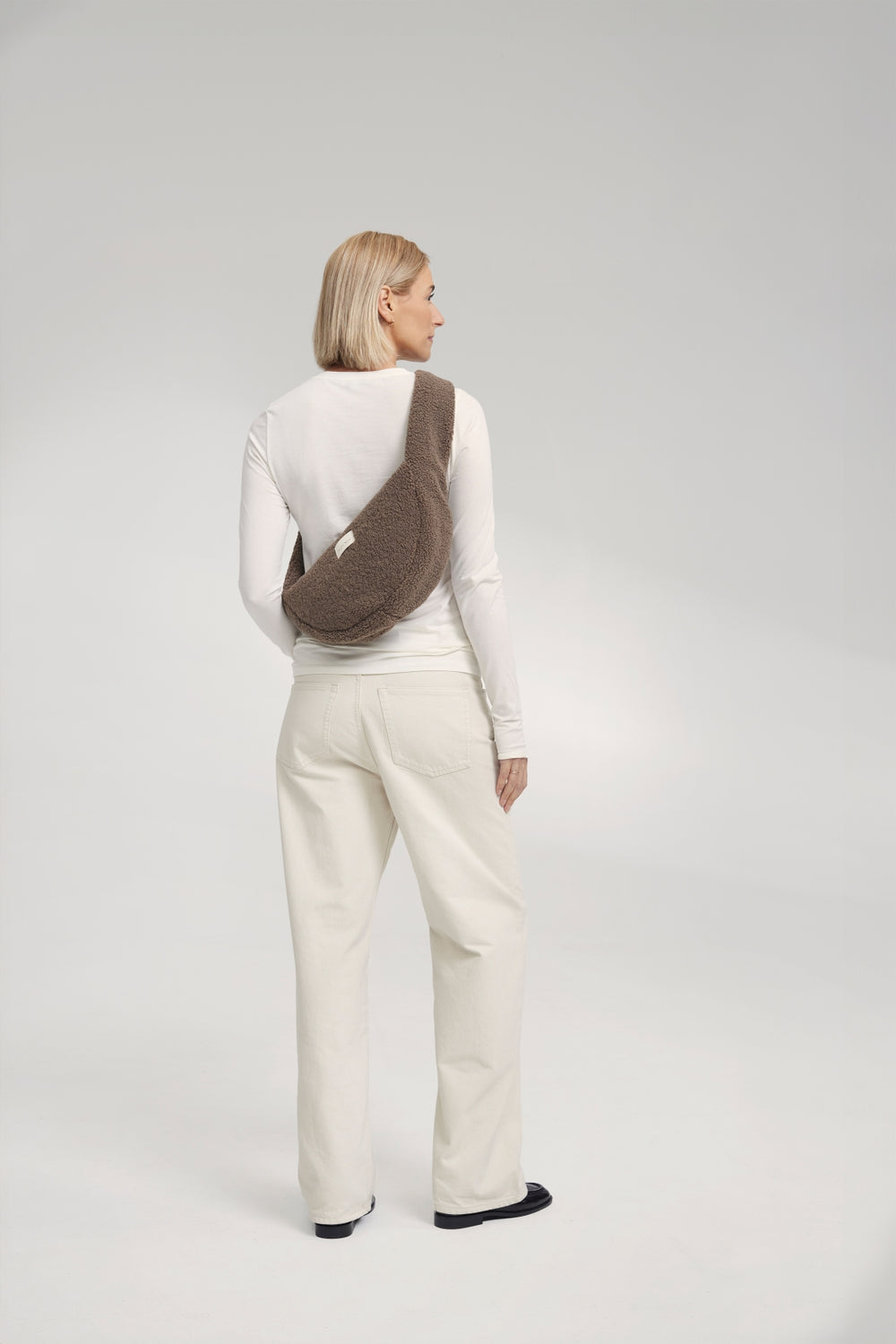 Braune Teddy Mini-Umhängetasche