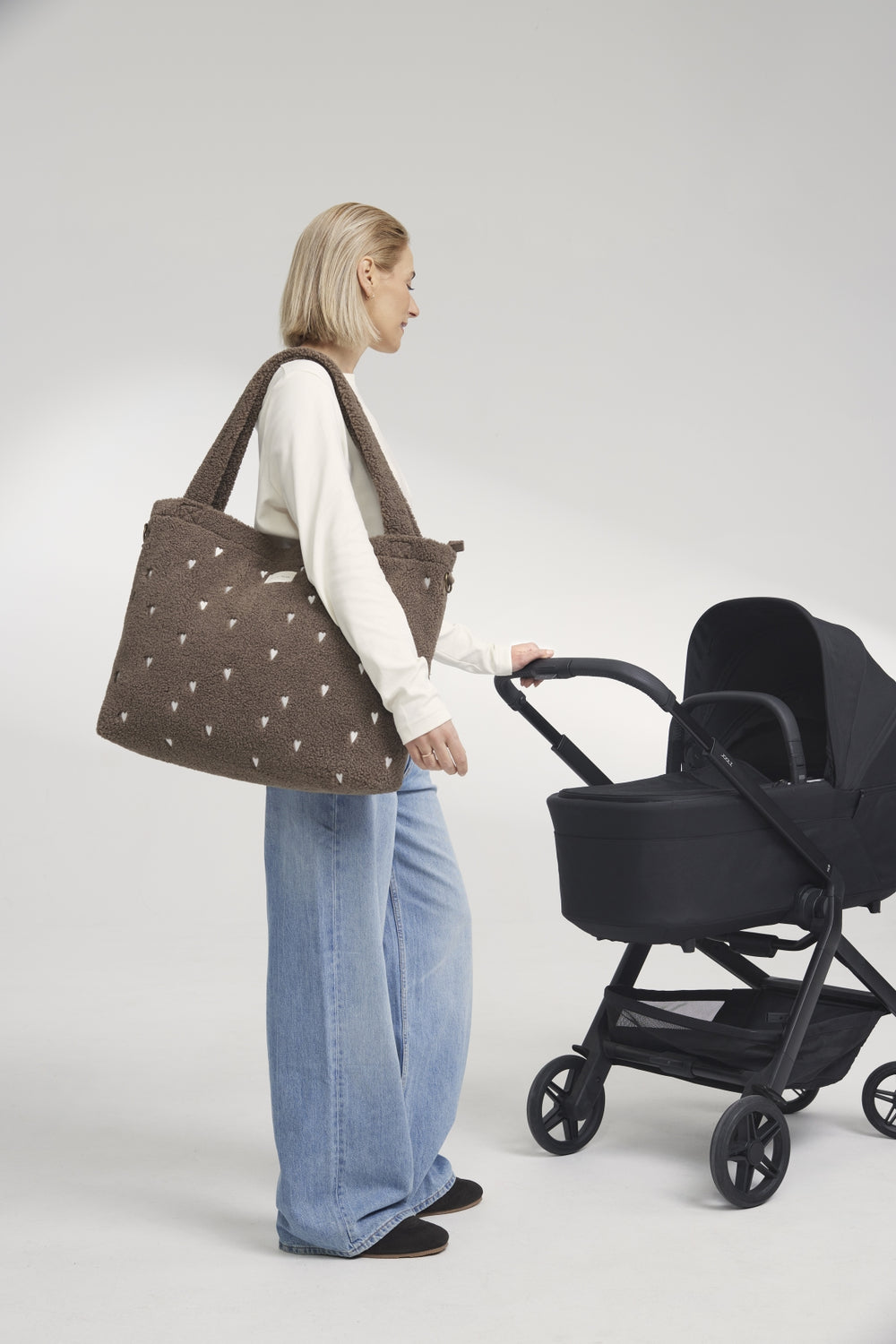 Teddy Hearts-Wickeltasche | Braune