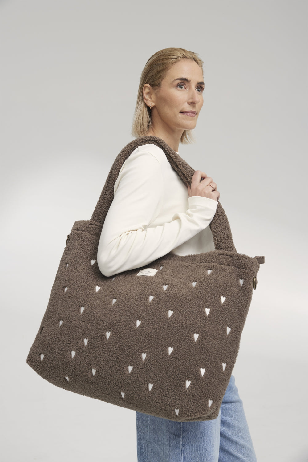 Teddy Hearts-Wickeltasche | Braune