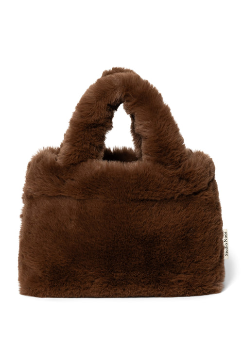 Faux Fur Mini-Handtasche | Braune
