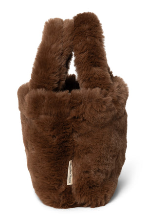 Faux Fur Mini-Handtasche | Braune