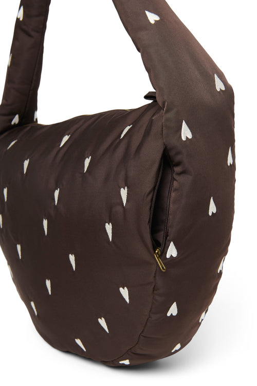 Puffy-Umhängetasche | Braune Hearts