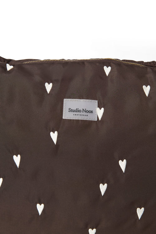 Puffy-Wickeltasche | Braun Hearts
