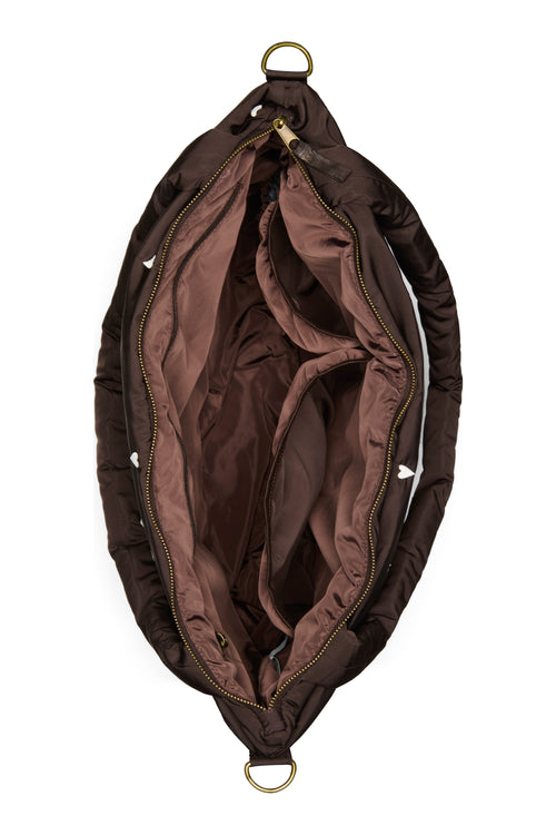 Puffy-Wickeltasche | Braun Hearts