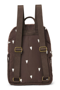 Puffy Midi-Rucksack | Braun Hearts