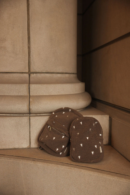 Teddy Midi-Rucksack | Braun Hearts