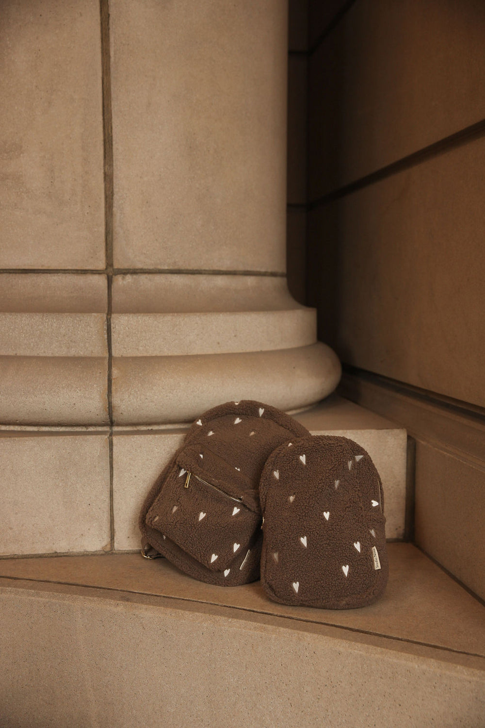Teddy Midi-Rucksack | Braun Hearts