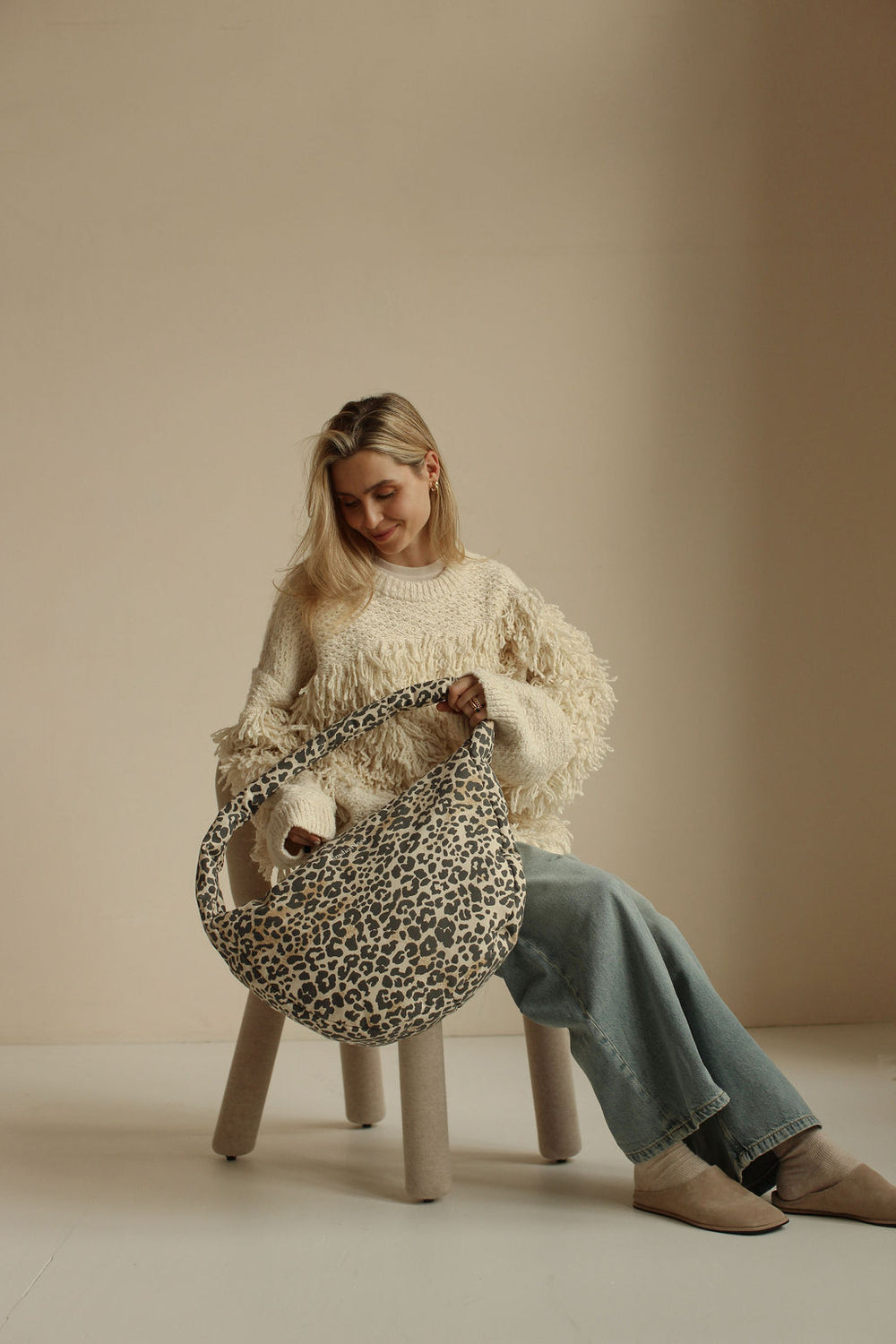 Soft Cotton-Umhängetasche | Leopard