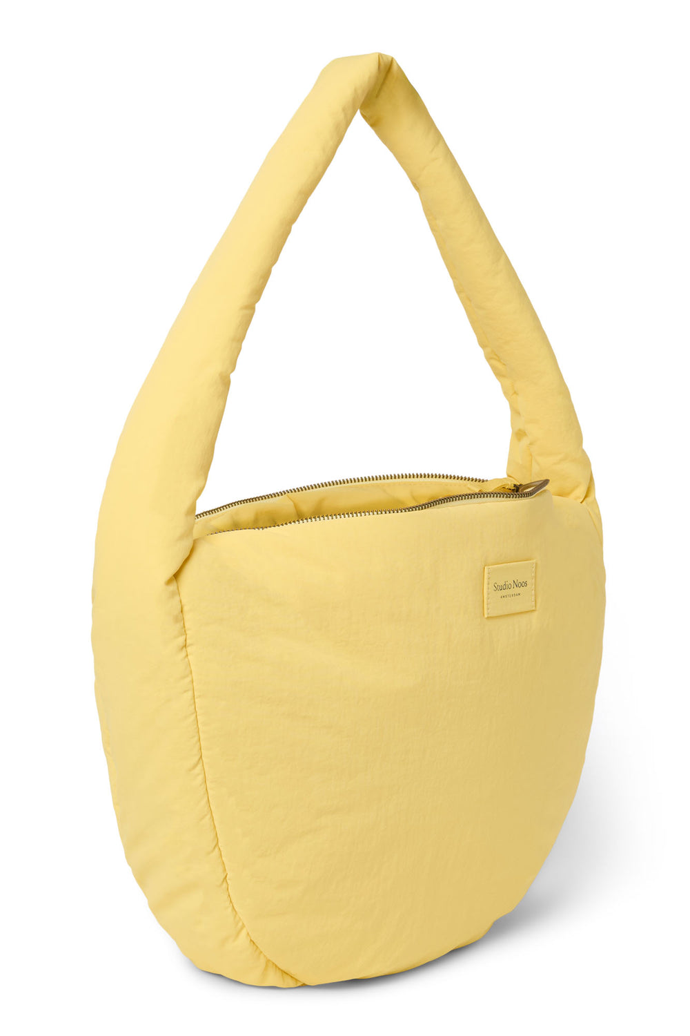 Buttergelbe Textured Puffy-Umhängetasche