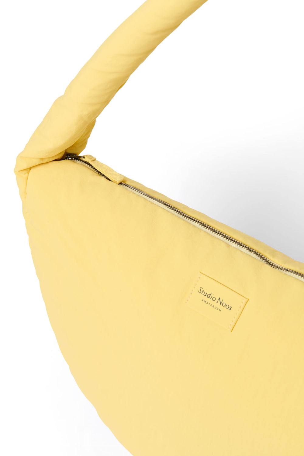 Buttergelbe Textured Puffy-Umhängetasche