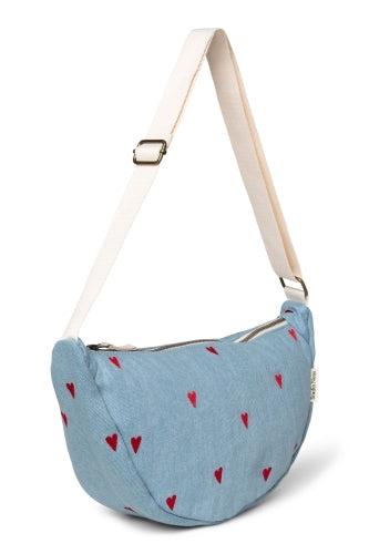 Denim Adult-Gürteltasche | Blaue Hearts
