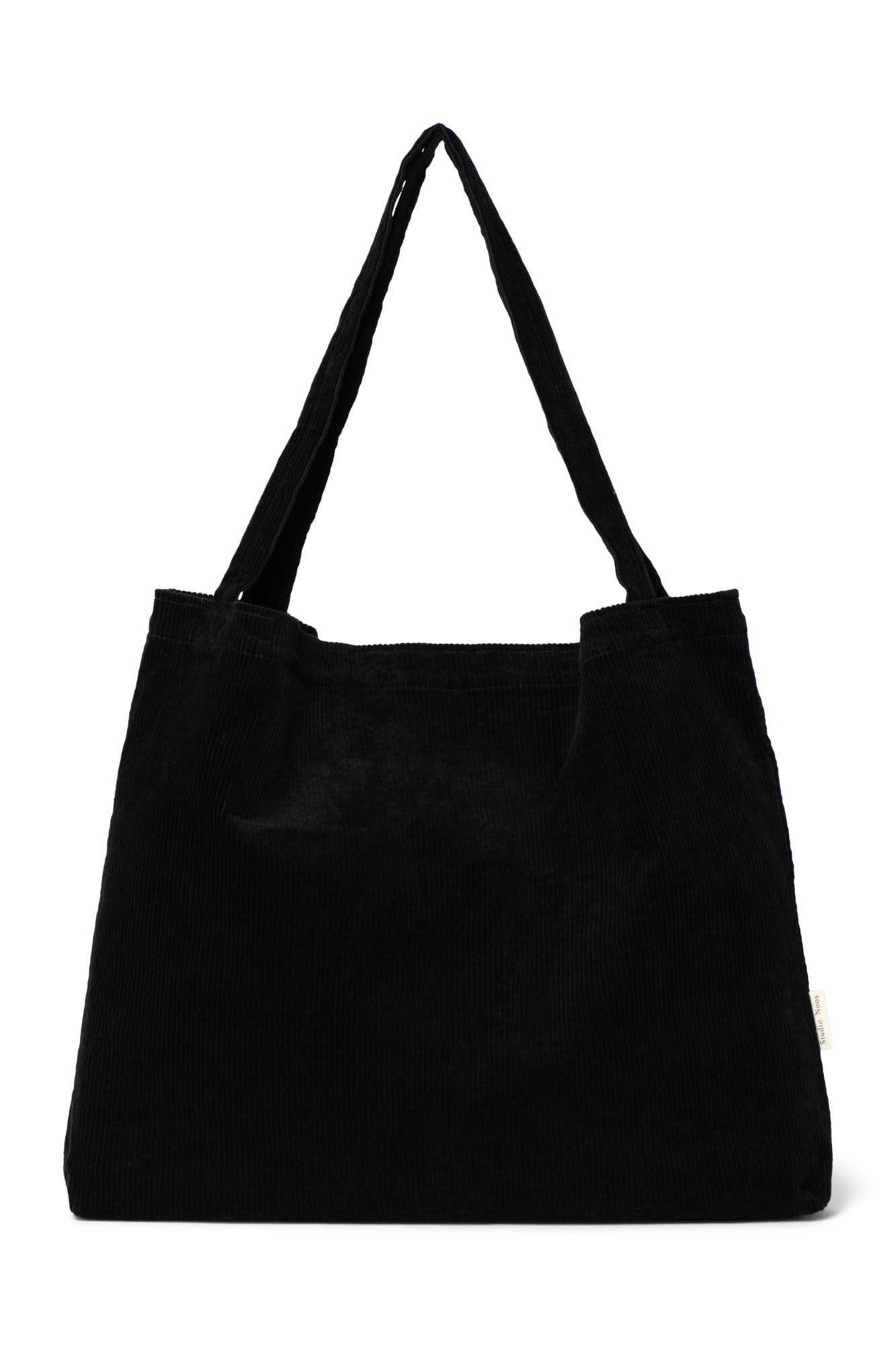 Schwarze Feincord Mom Bag