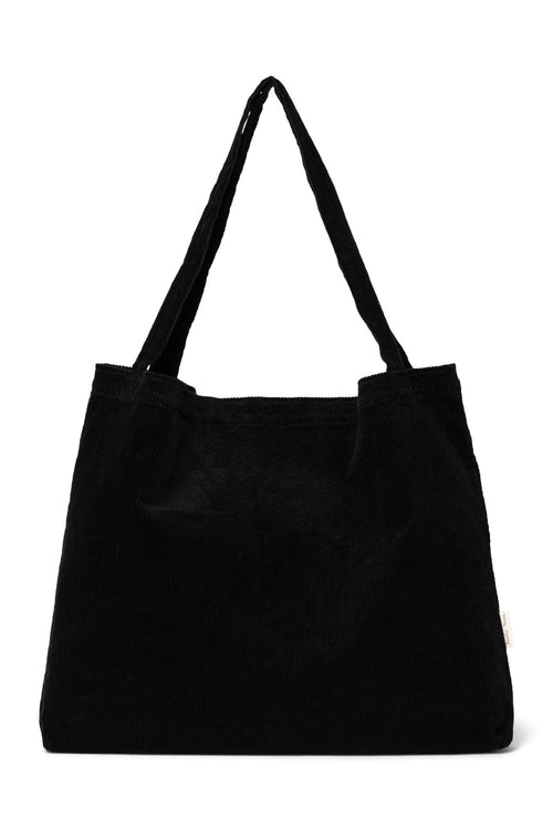 Schwarze wattierte Mom Bag