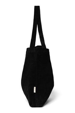 Schwarze wattierte Mom Bag