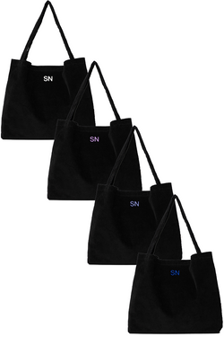Schwarze wattierte Mom Bag