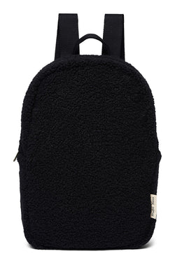 Schwarzer Teddy Mini-Rucksack