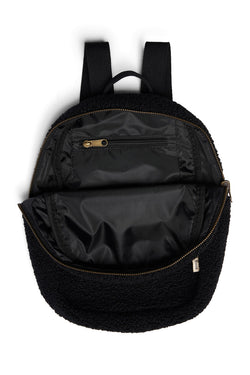 Schwarzer Teddy Mini-Rucksack