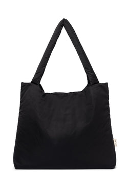Schwarze wattierte Mom Bag
