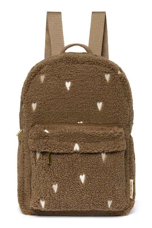 Brauner Teddy Herzen MIDI-Rucksack mit Fronttasche