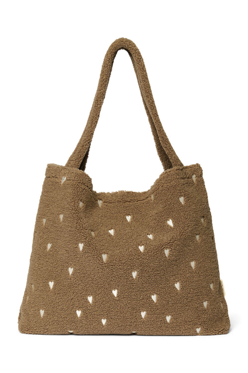 Braune Teddy Herzen Mom Bag