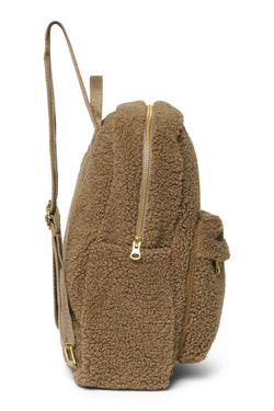 Brauner Teddy MIDI-Rucksack mit Fronttasche