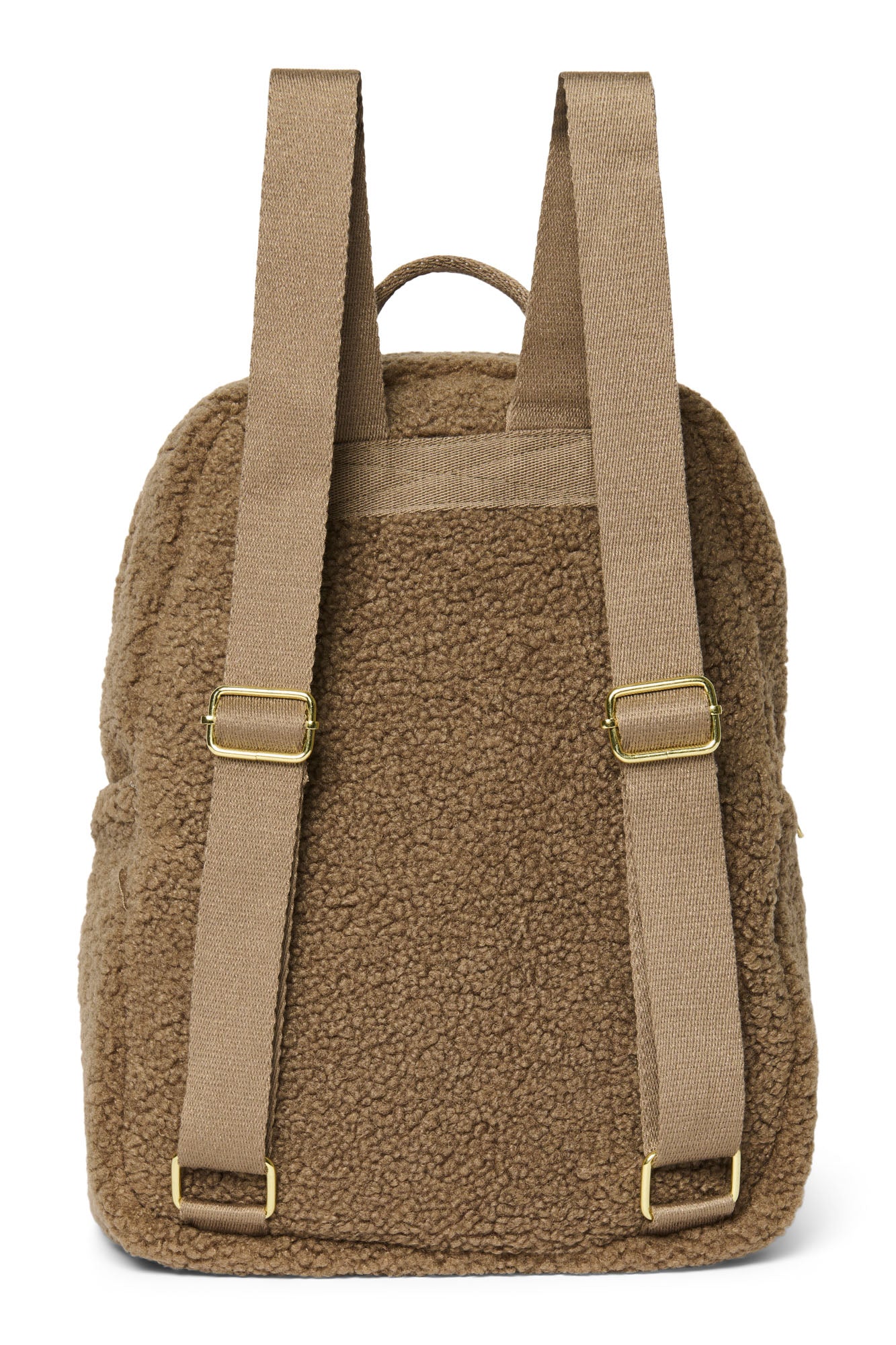 Brauner Teddy MIDI-Rucksack mit Fronttasche