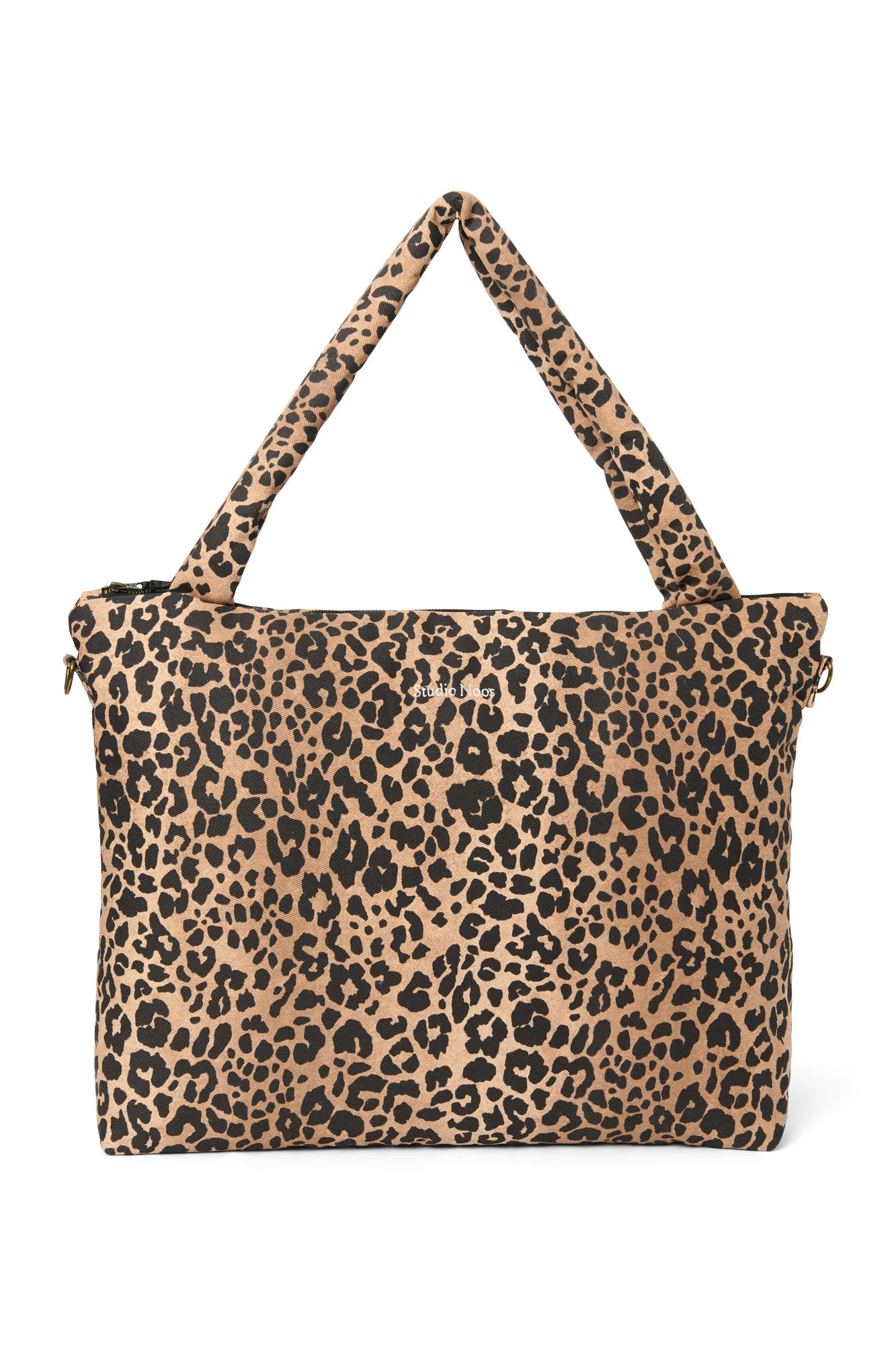Brown Leopard Cotton-Wickeltasche