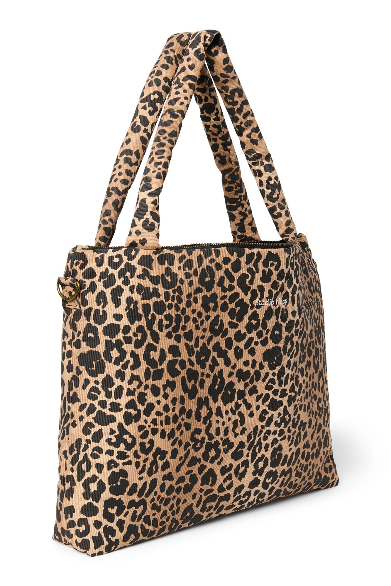 Brown Leopard Cotton-Wickeltasche