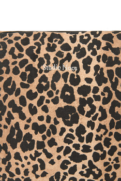 Brown Leopard Cotton-Wickeltasche