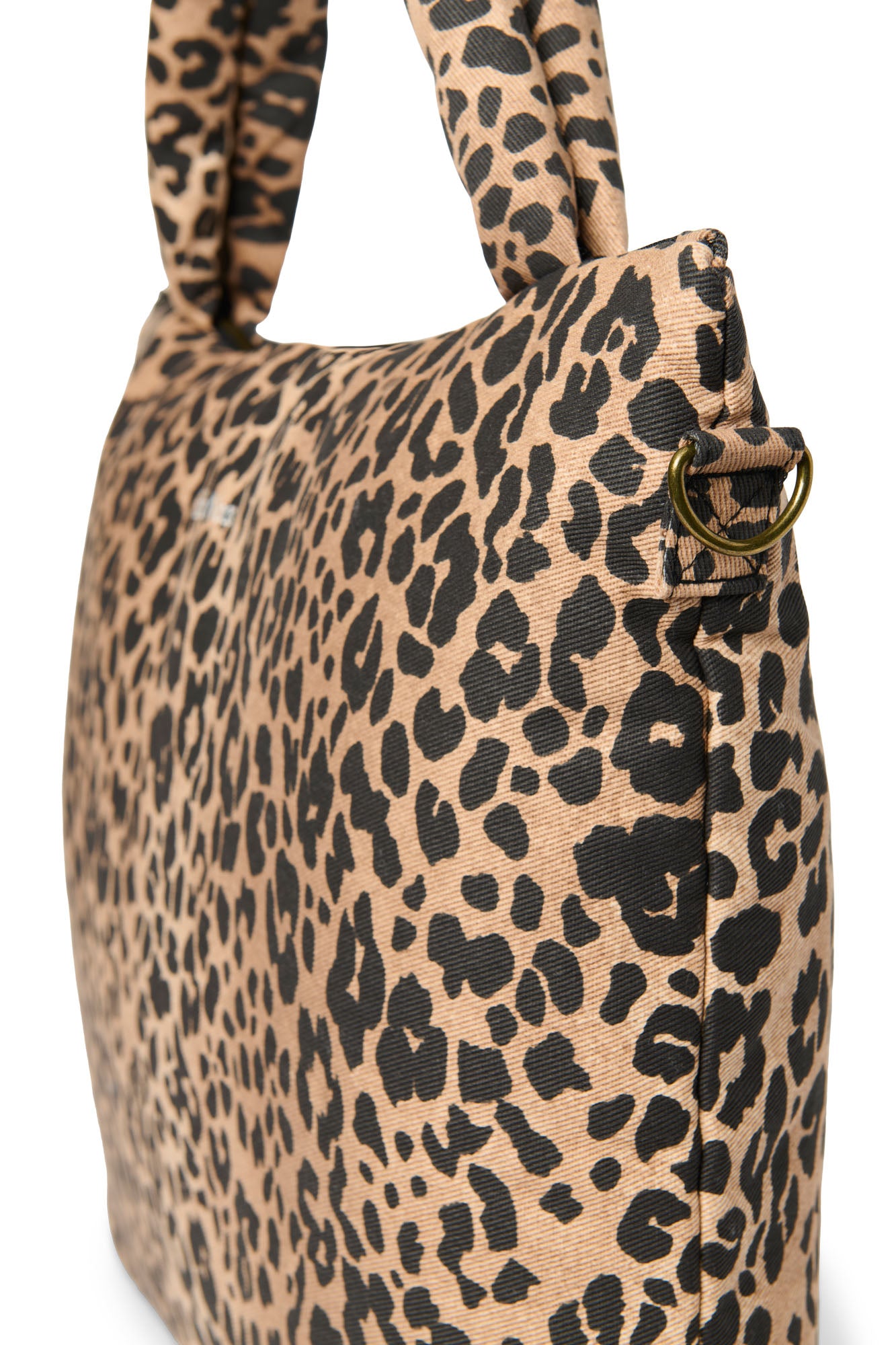 Brown Leopard Cotton-Wickeltasche